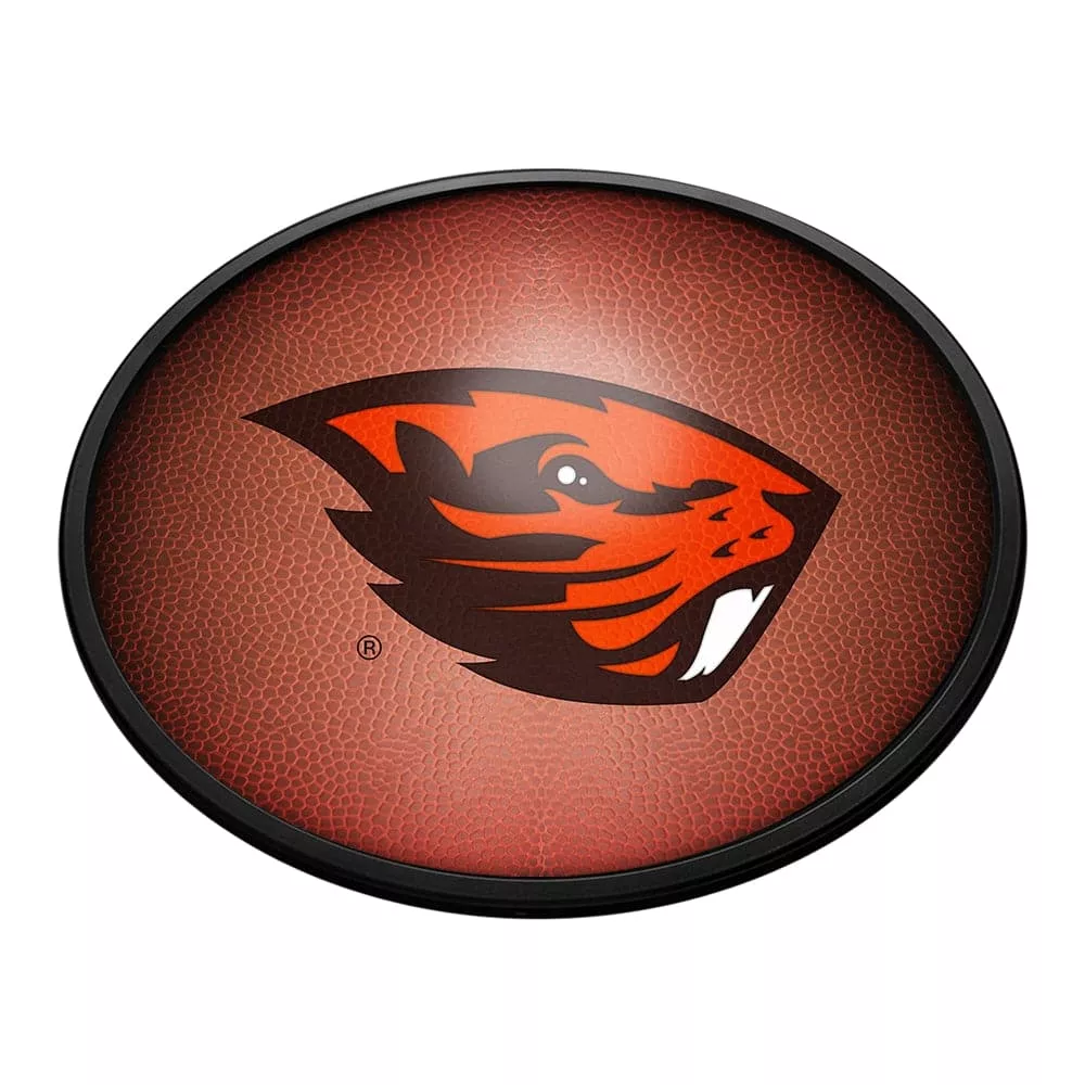 Oregon State Beavers: Pigskin - Oval Slimline Lighted Wall Sign