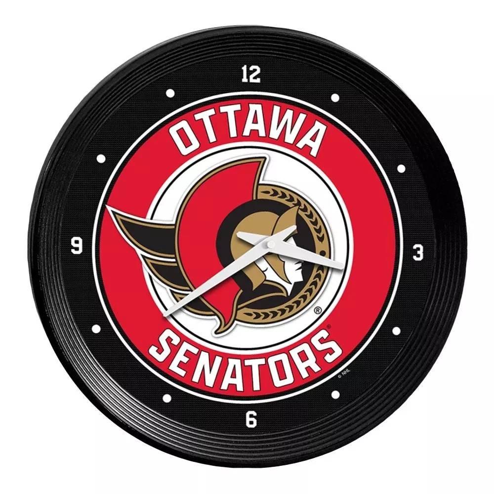 Ottawa Senators: Ribbed Frame Wall Clock