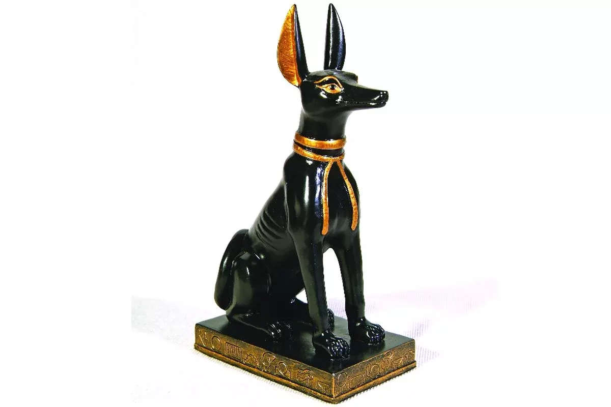 Pacific Giftware Egyptian Anubis Dog Figurine Statue Gold Black 5"