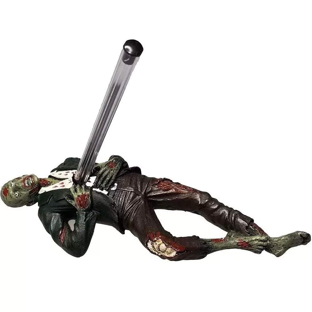 Pacific Giftware Zombie Pen Holder, 7" Green/Black Resin Decor