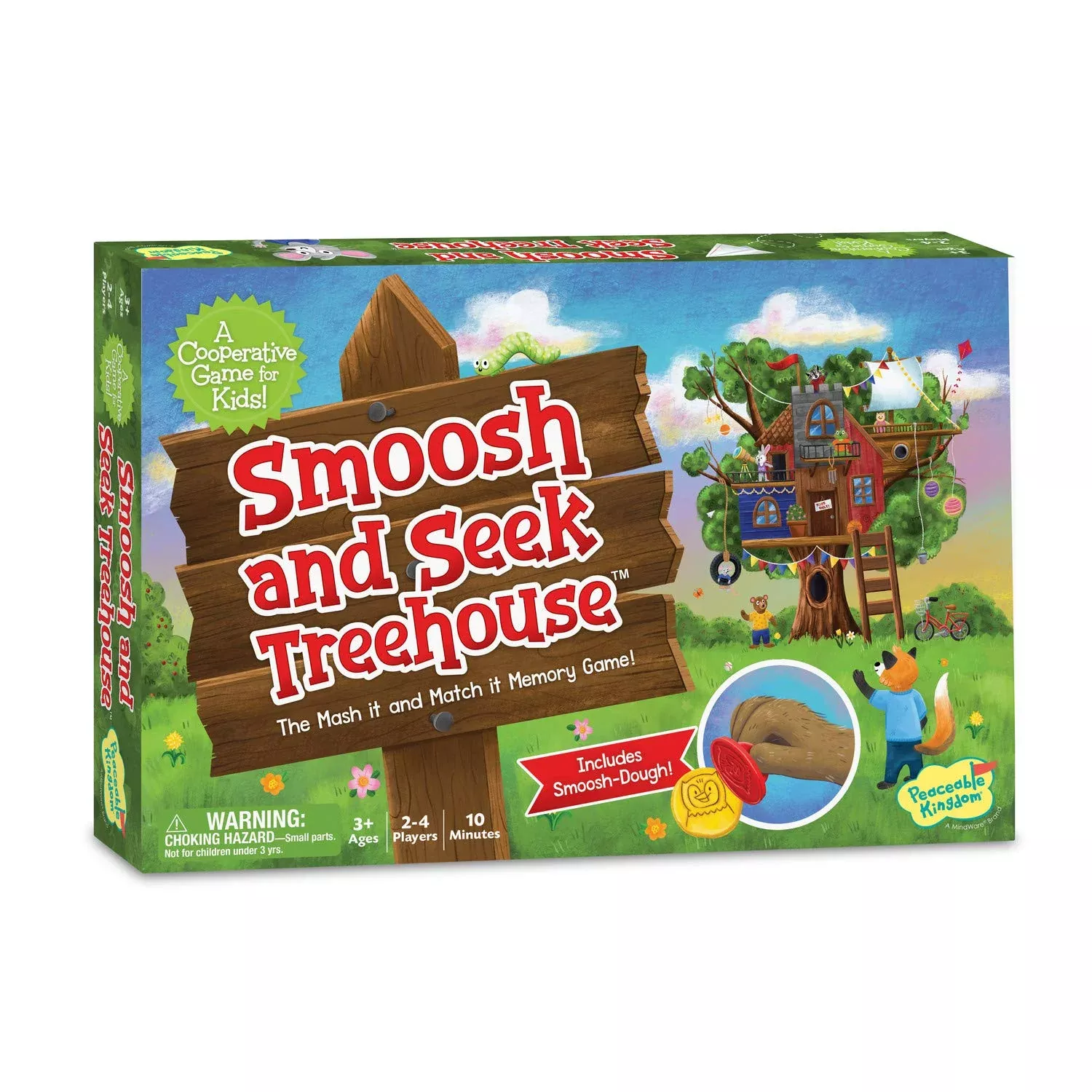 Peaceable Kingdom Smoosh And Seek Treehouse - Cooperative Memory-Matching Game - Use Teamwork To Win! - Perfect For Families With Kids Ages 3 & Up