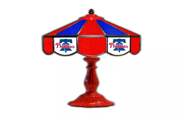 Philadelphia Phillies 21 Inch Glass Table Lamp For Sale – Game Room Gorilla