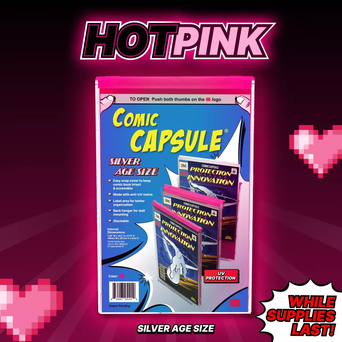Pink SILVER Age Size ComicCapsule