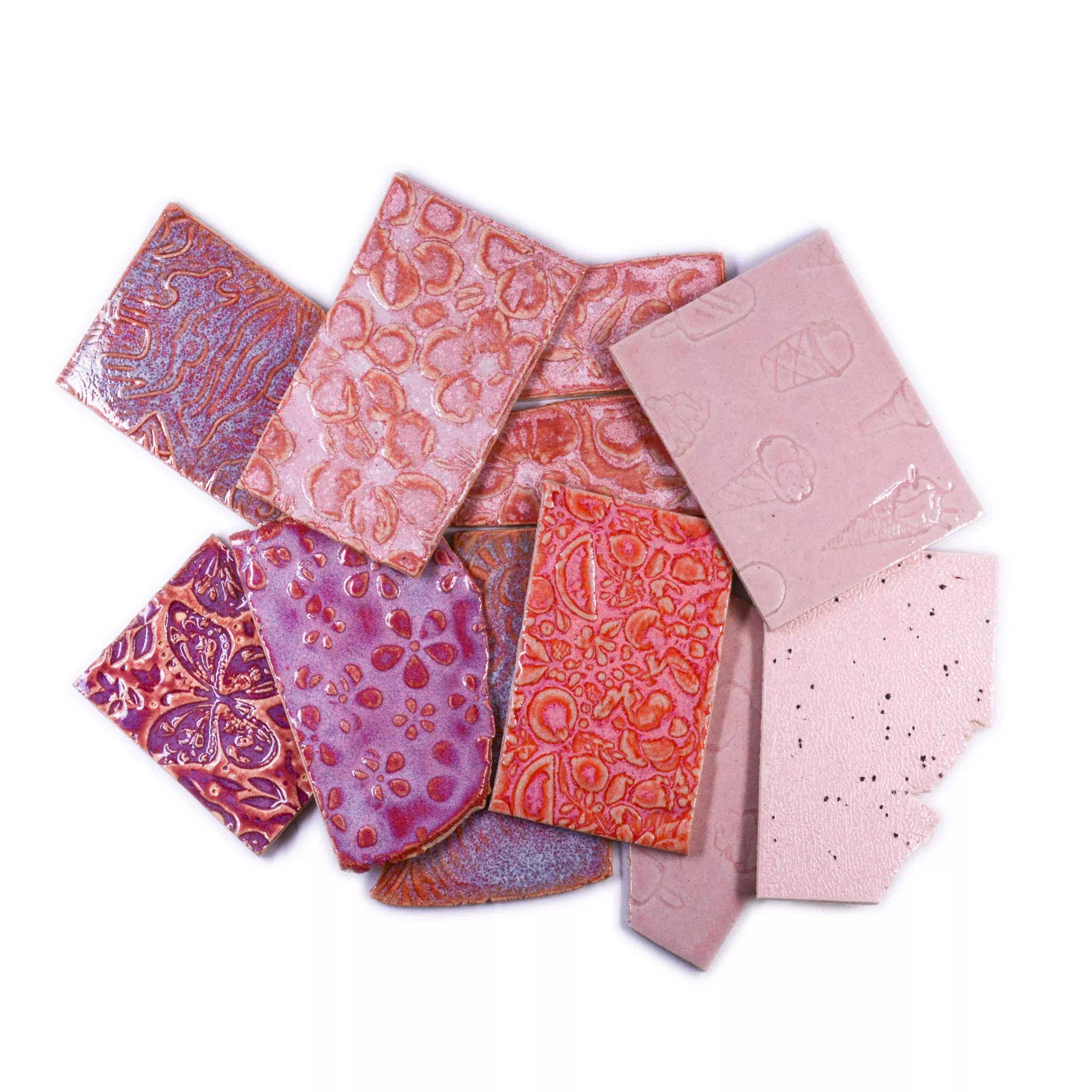 Pinks - Handmade Ceramic Tile Scraps