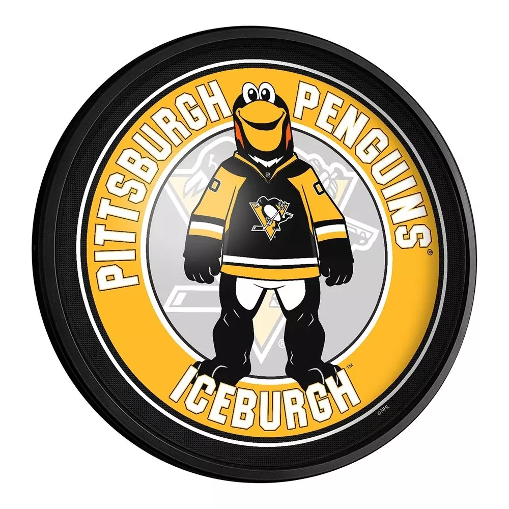 Pittsburgh Penguins: Iceburgh - Round Slimline Lighted Wall Sign
