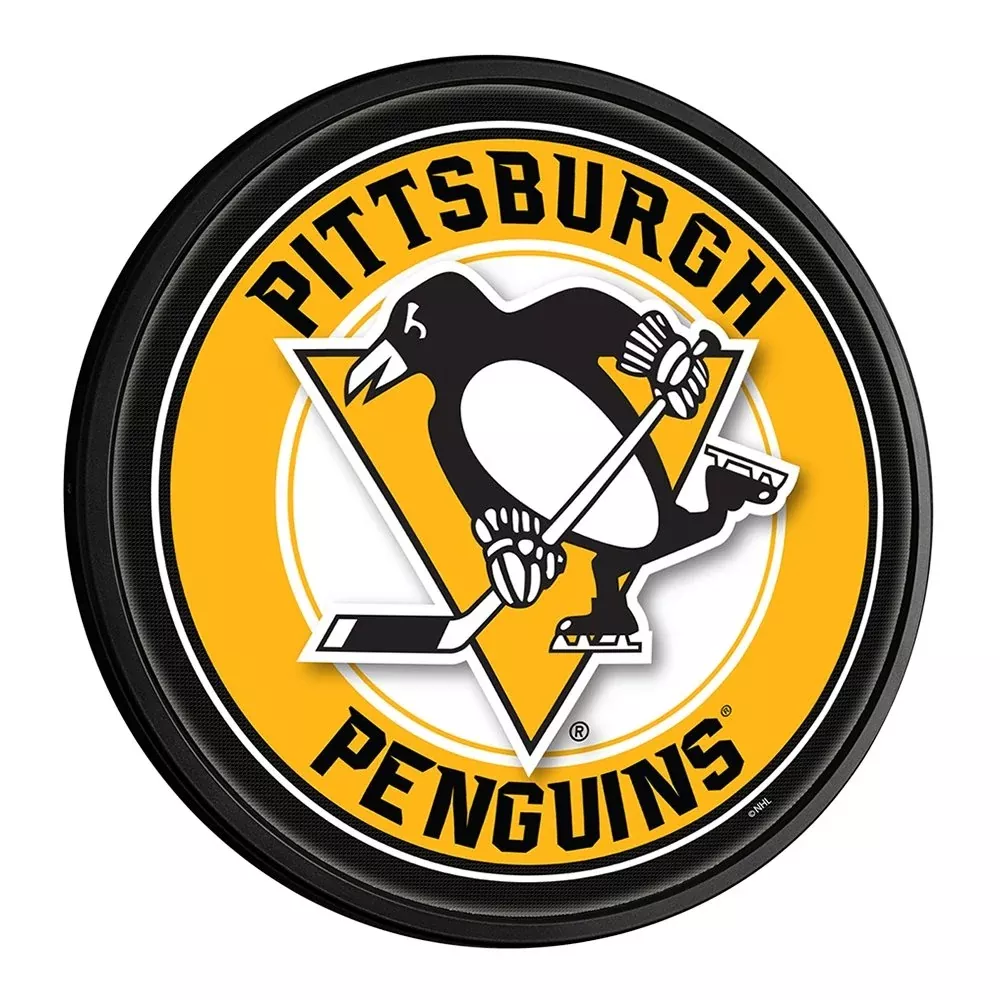 Pittsburgh Penguins: Round Slimline Lighted Wall Sign