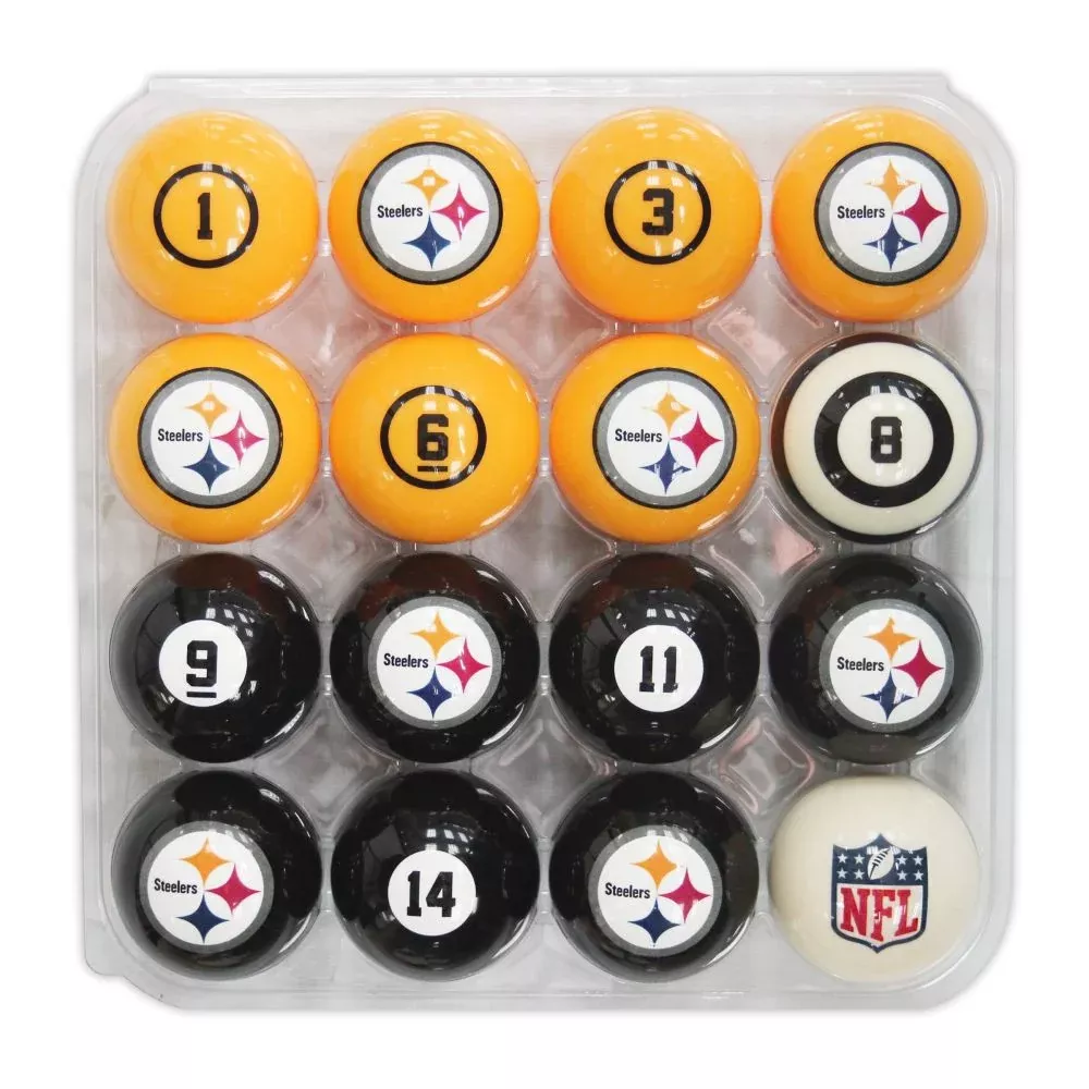 Pittsburgh Steeler Billiard Balls with Numbers