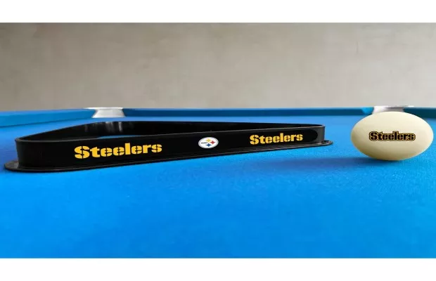 Pittsburgh Steelers Cue Ball & Ball Rack Set For Sale – Game Room Gorilla