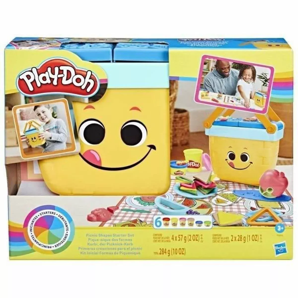 Play-Doh Picnic Shapes Starter Set for Preschoolers, Multicolor, ys/m
