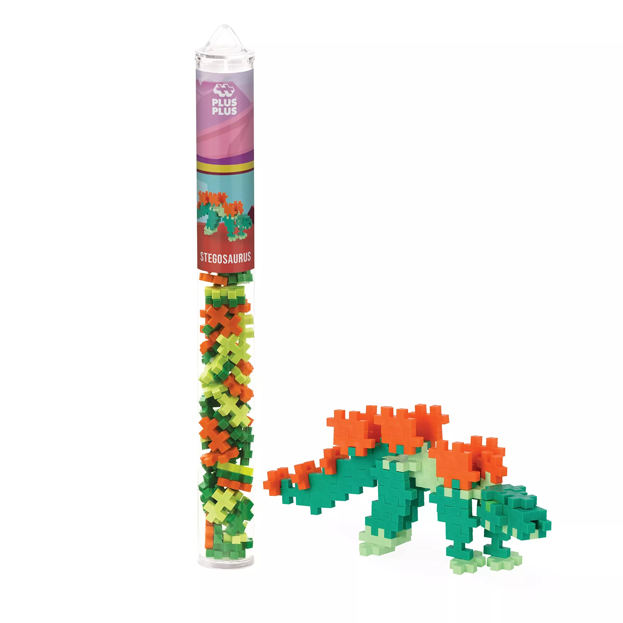 Plus Plus 3D Dinosaur Figure Building Block Set, 70 Mini Interlocking Puzzle Pieces, Fun Stem Toys For Kids - Pteranodon Maker Tube