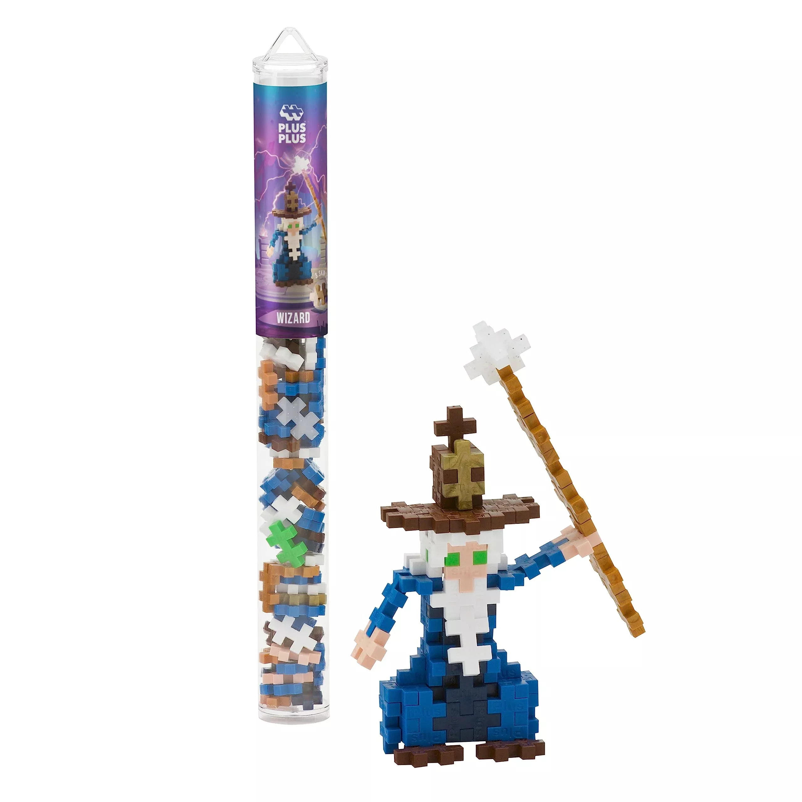 Plus Plus 3D Puzzle Cryptid Construction Building Block Set, Fun Fantasy Figures Stem Toys For Kids, 70 Interlocking Pieces - Alien Mini Maker Tube