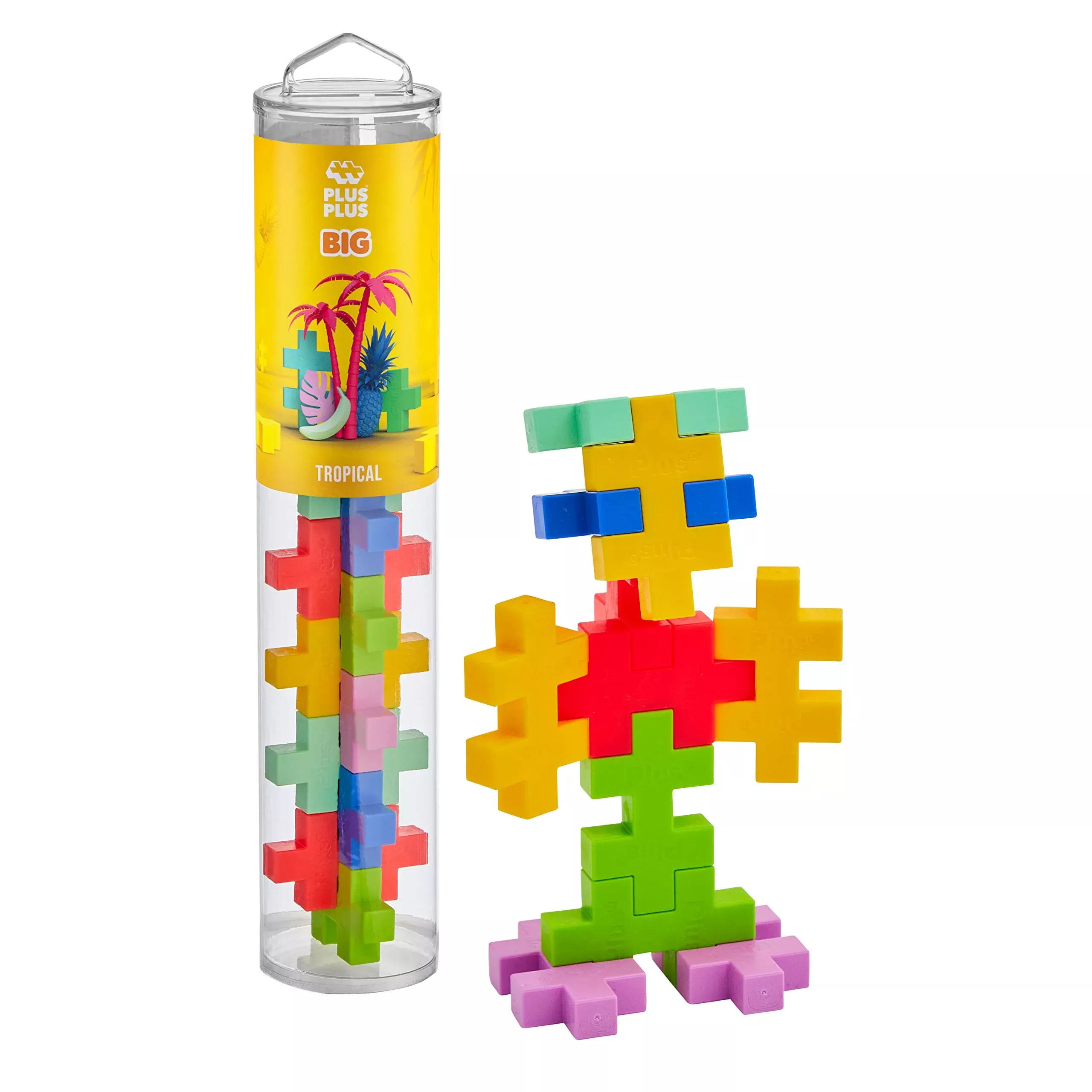 PLUS PLUS BIG Building Set - Tropical, 15 Pieces, STEM Toy for Ages 18+