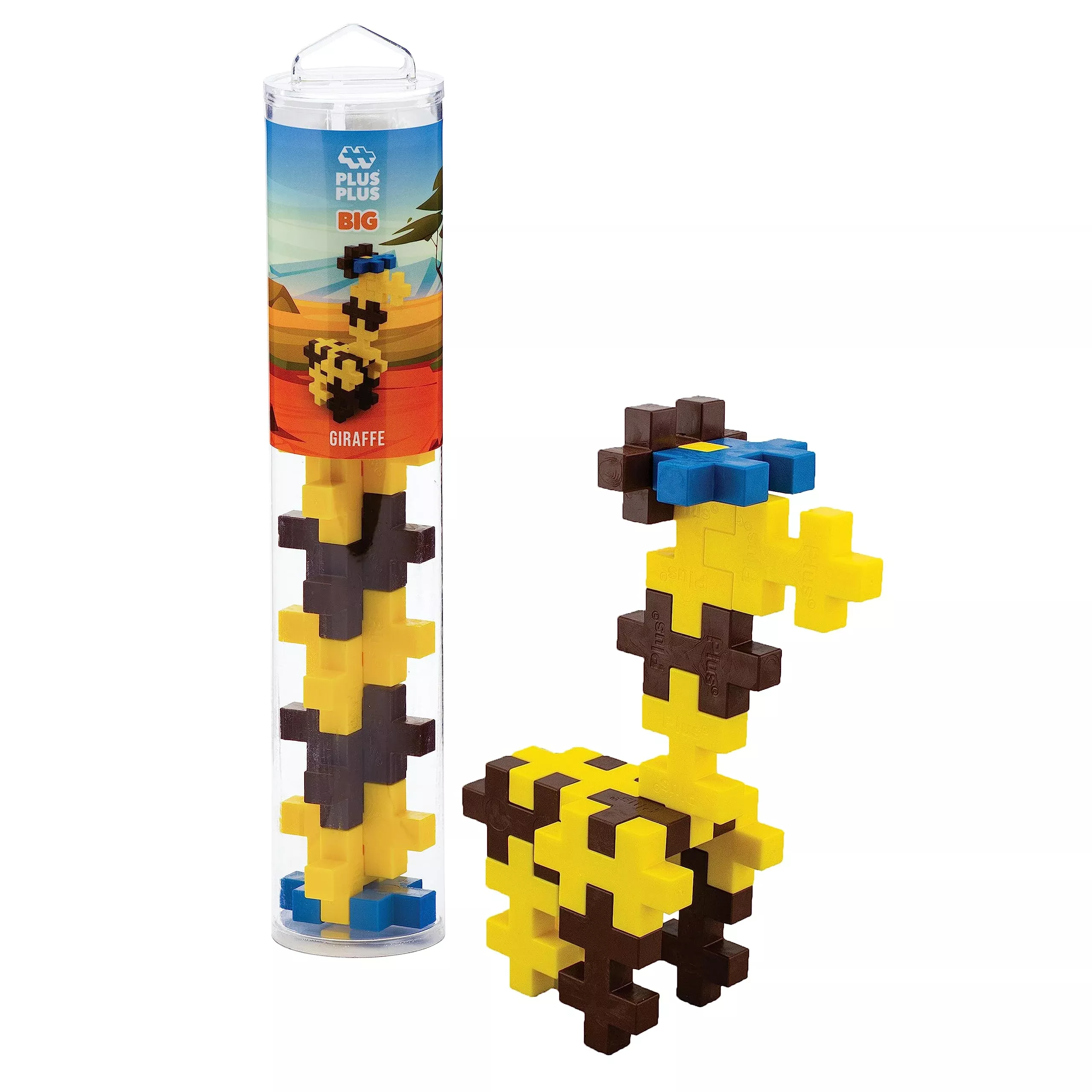 PLUS PLUS BIG Construction Toy Set - 15 Pieces - Giraffe Color