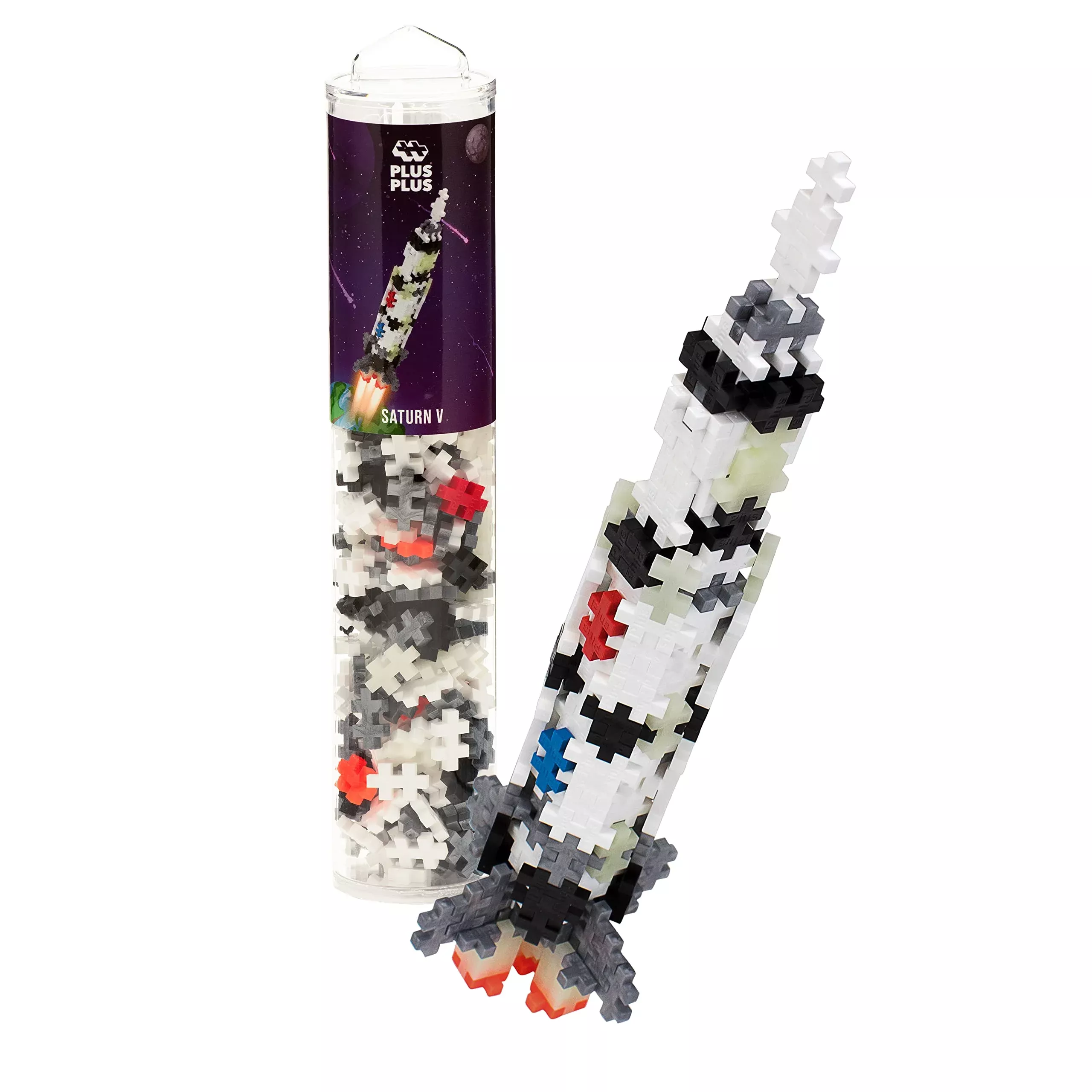 PLUS PLUS Construction Toy Tube - Saturn V Rocket, 240 Pieces, Regular