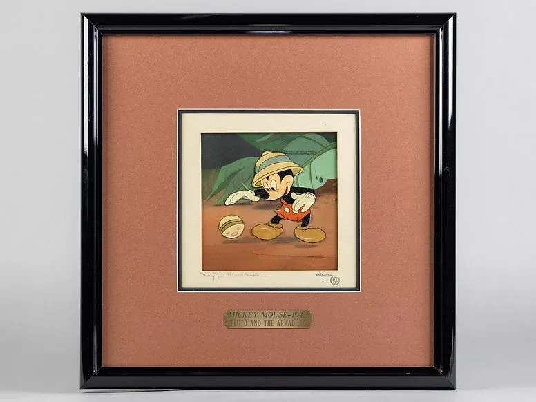 Pluto and the Armadillo Animation Cel with Courvoisier Background 1942