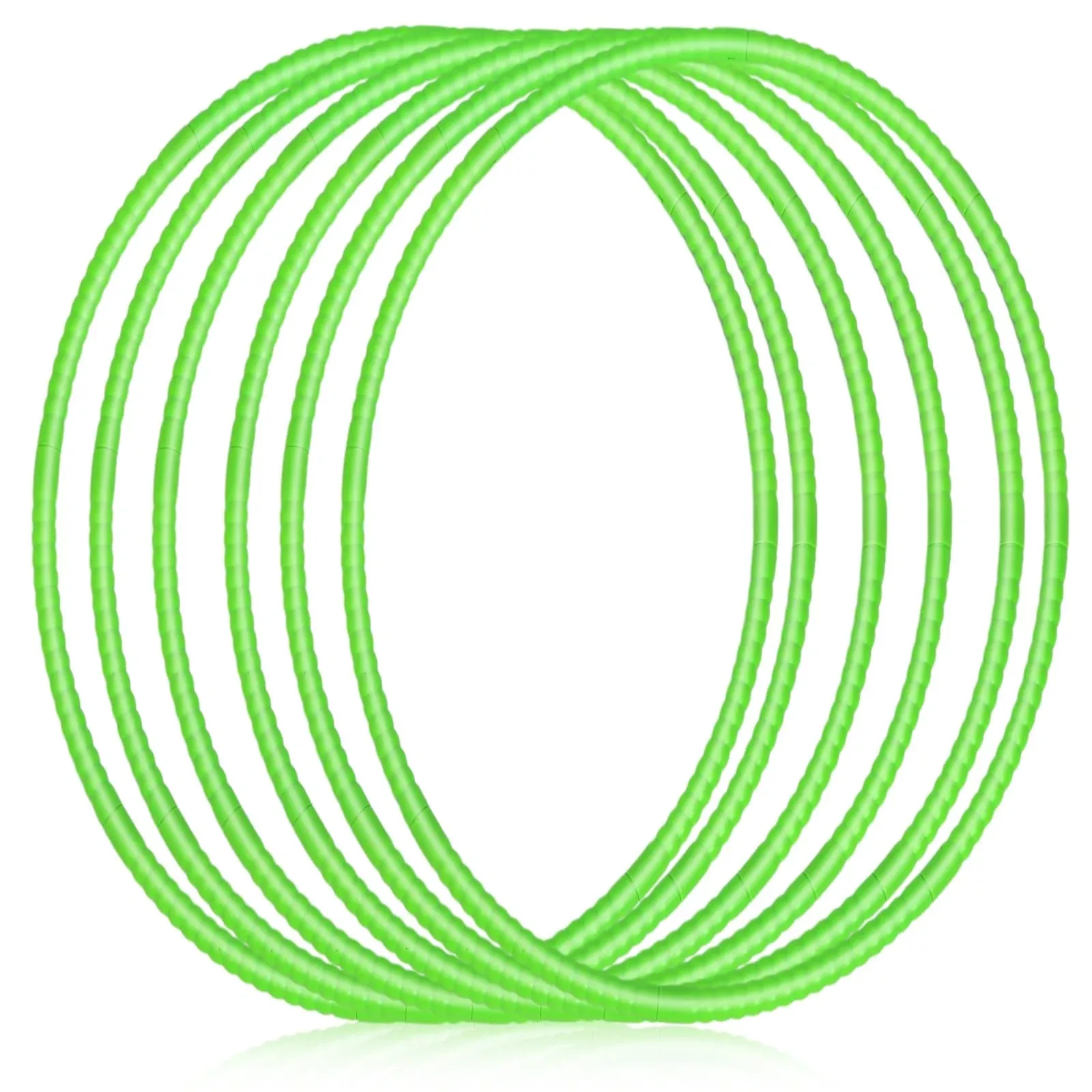 Poen 10 Pcs Exercise Hoop Adjustable 28 Inch Green Plastic Toy