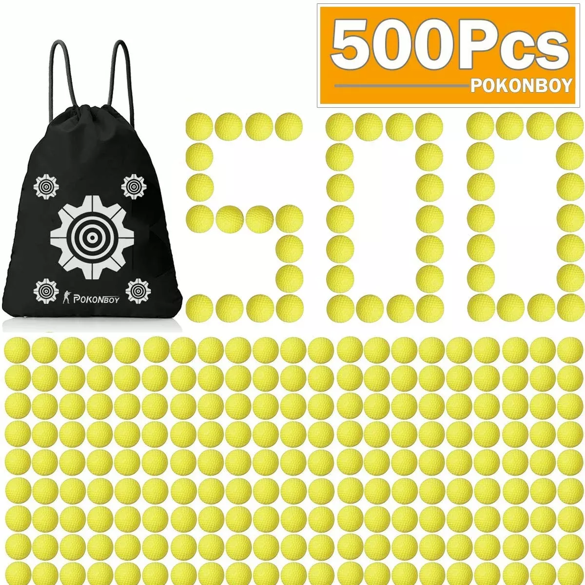 POKONBOY 500-Round Balls Refill Pack for Nerf Blasters,