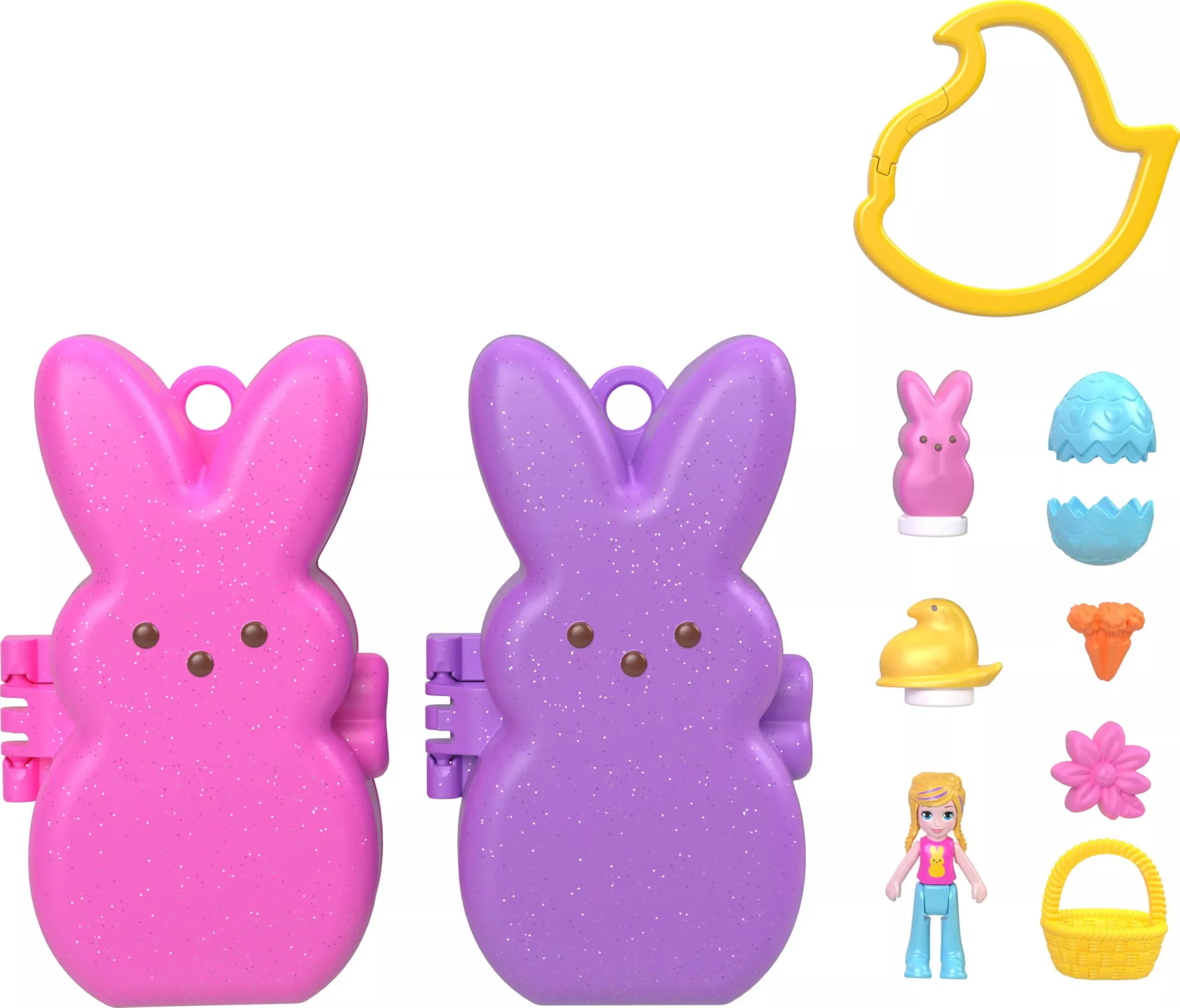 Polly Pocket PEEPS Compact Playset with Doll & Accessories, Multicolor