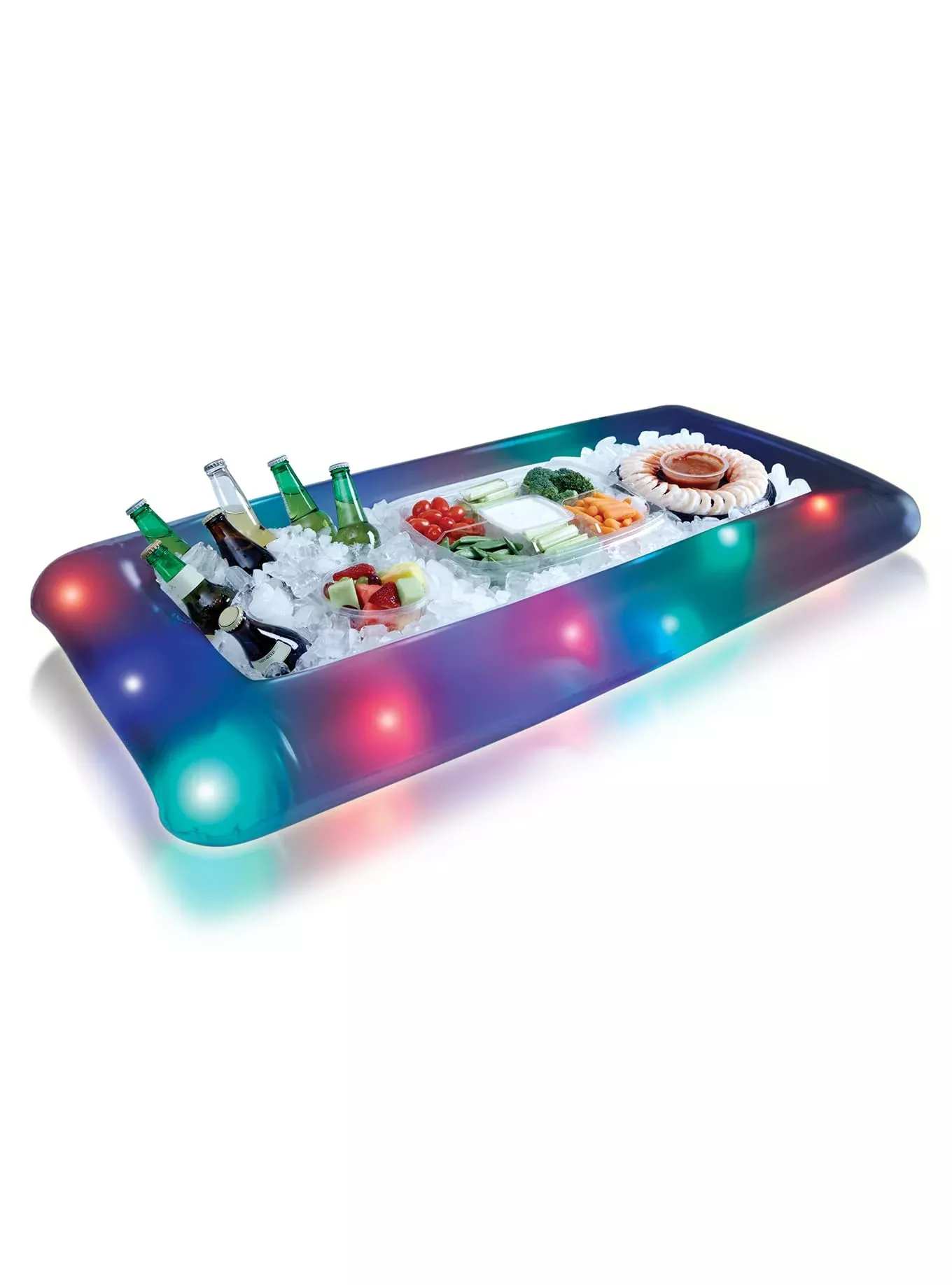 Poolcandy Inflatable Buffet Cooler for Parties - 48" Large, LED Lights