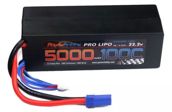 Powerhobby 6S 22.2V 5000mAh 100C Lipo Battery Pack with EC5 Plug