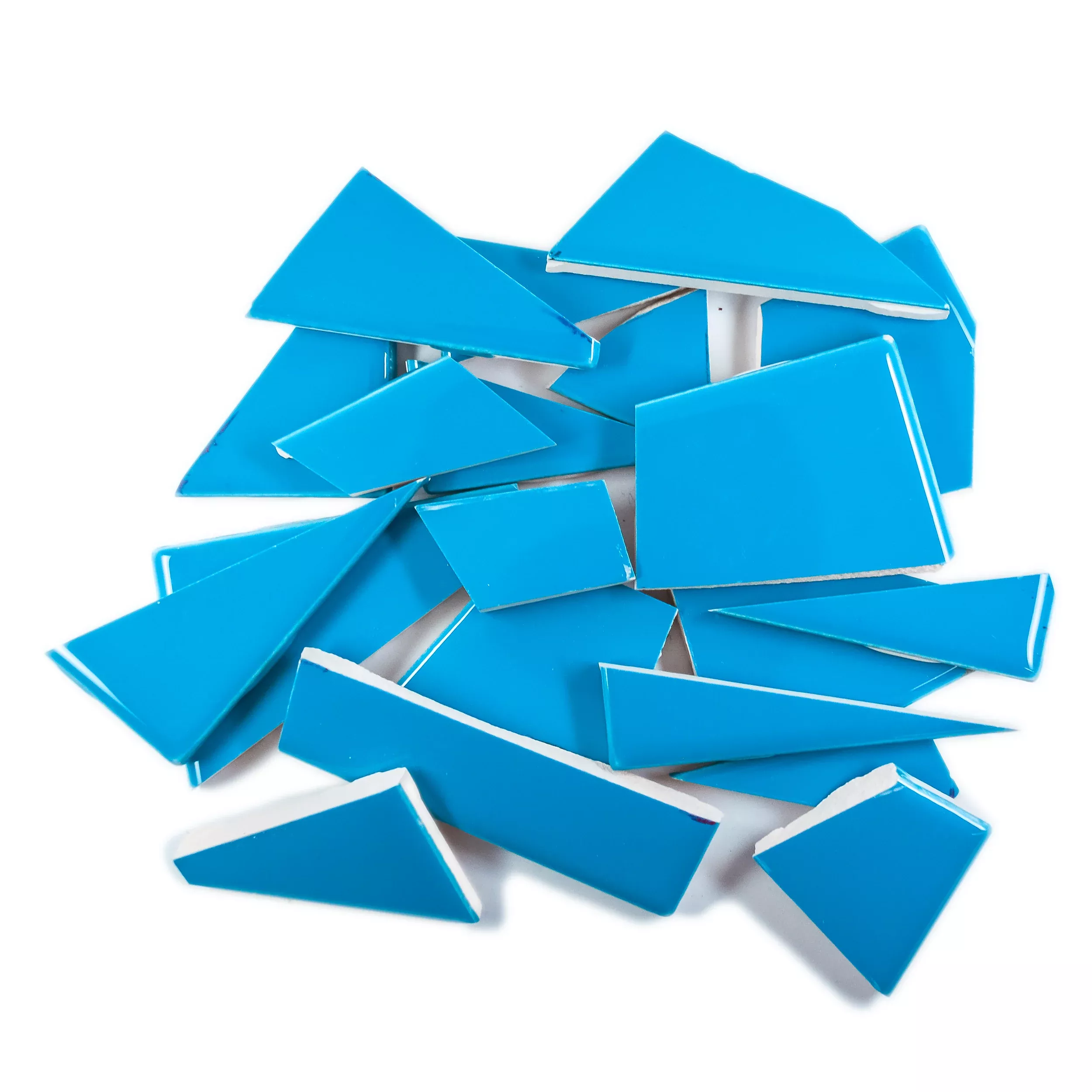 Pre-Cut Tile Scraps - Glossy Bright Blue