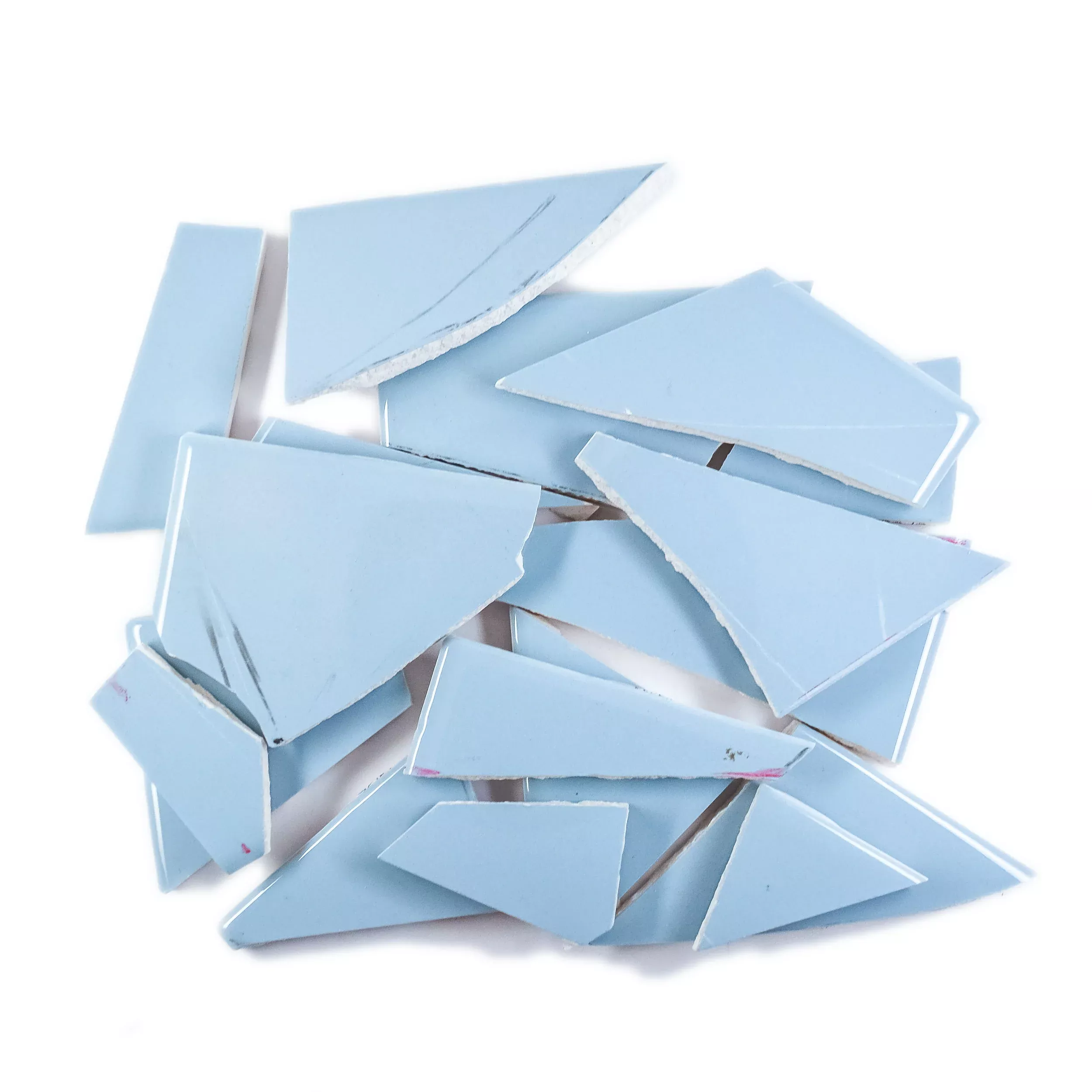 Pre-Cut Tile Scraps - Glossy Light Blue