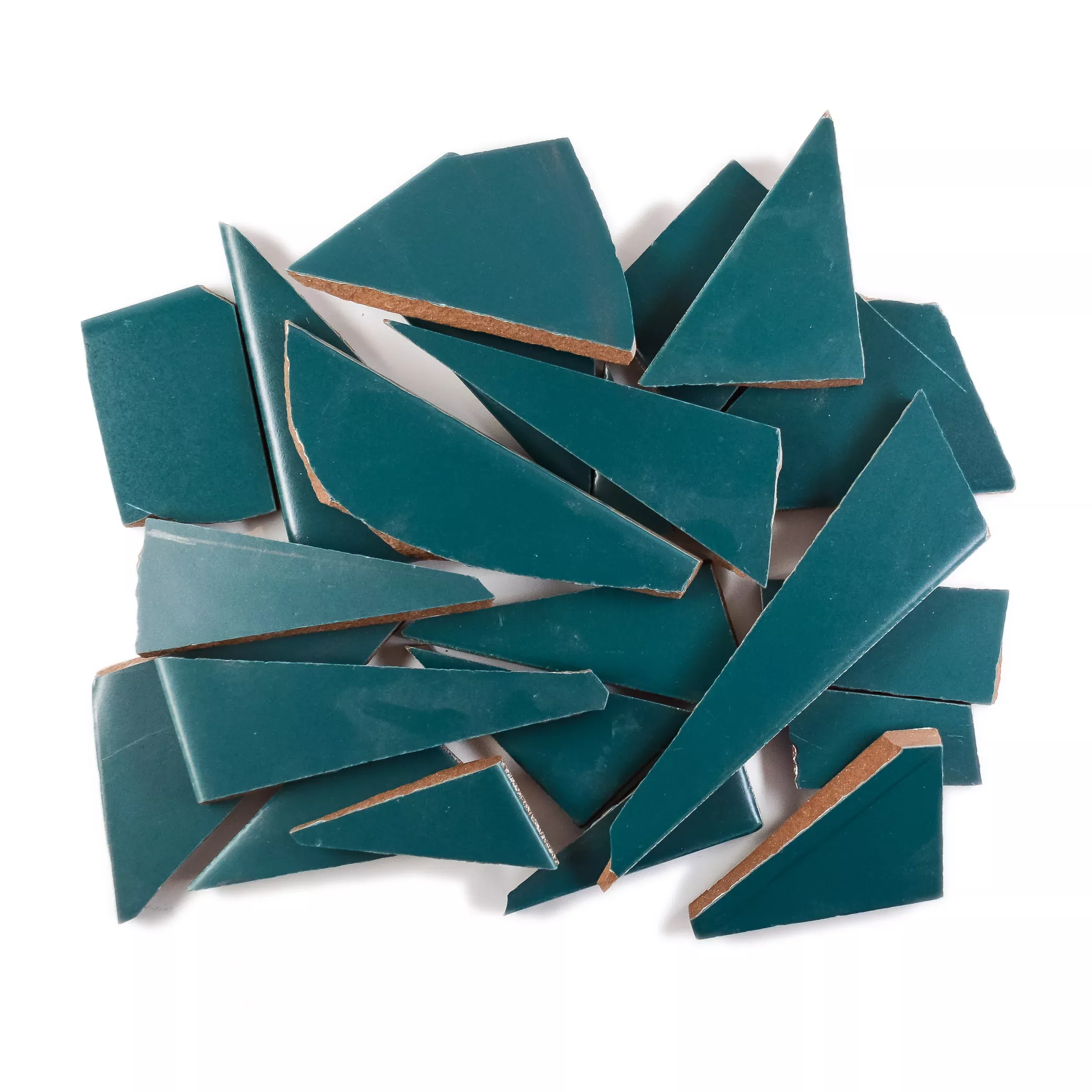 Pre-Cut Tile Scraps - Matte Dark Teal