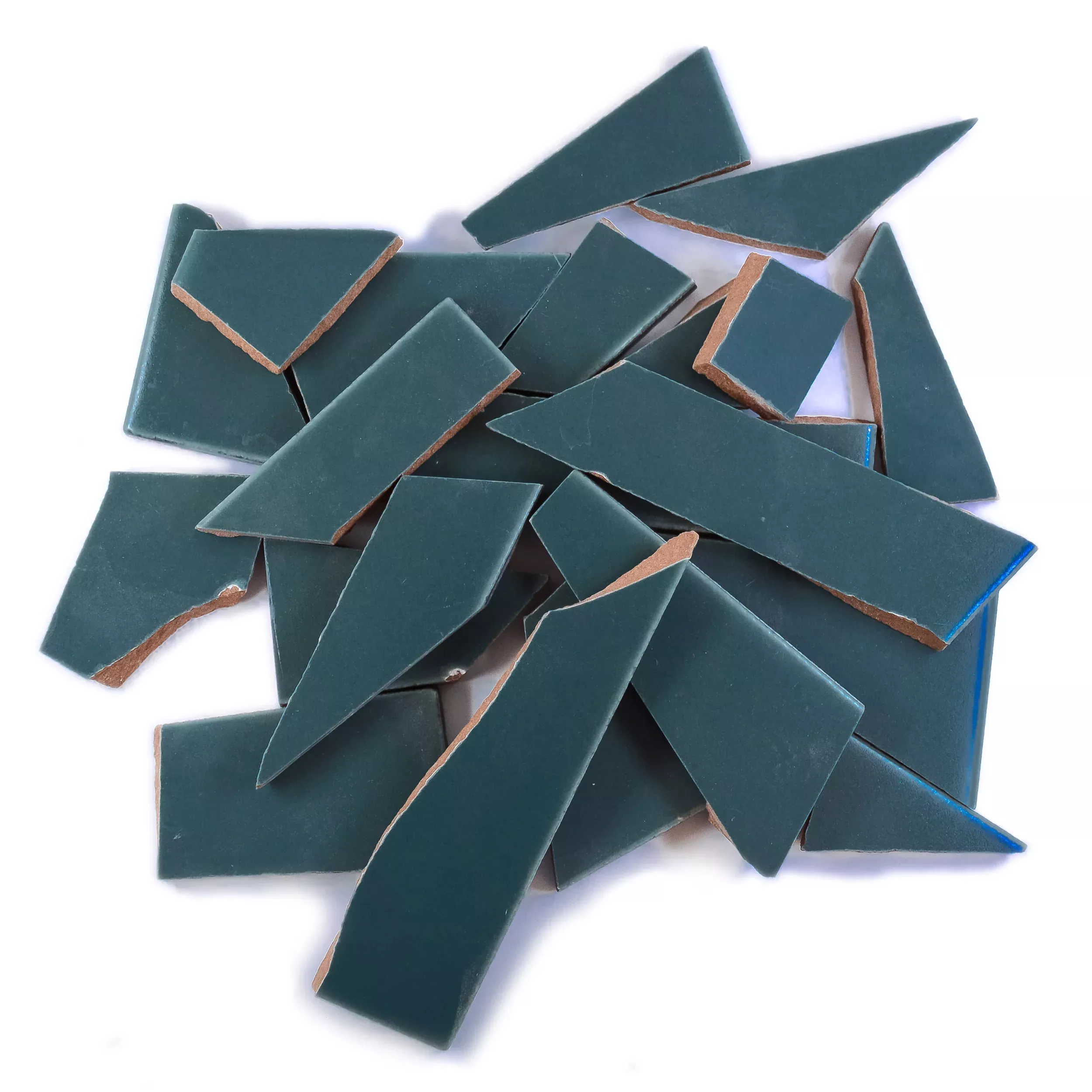 Pre-Cut Tile Scraps - Matte Forest Green