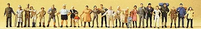 Preiser 14413 HO Scale Figures - Hikers and Backpackers (24 Pack)