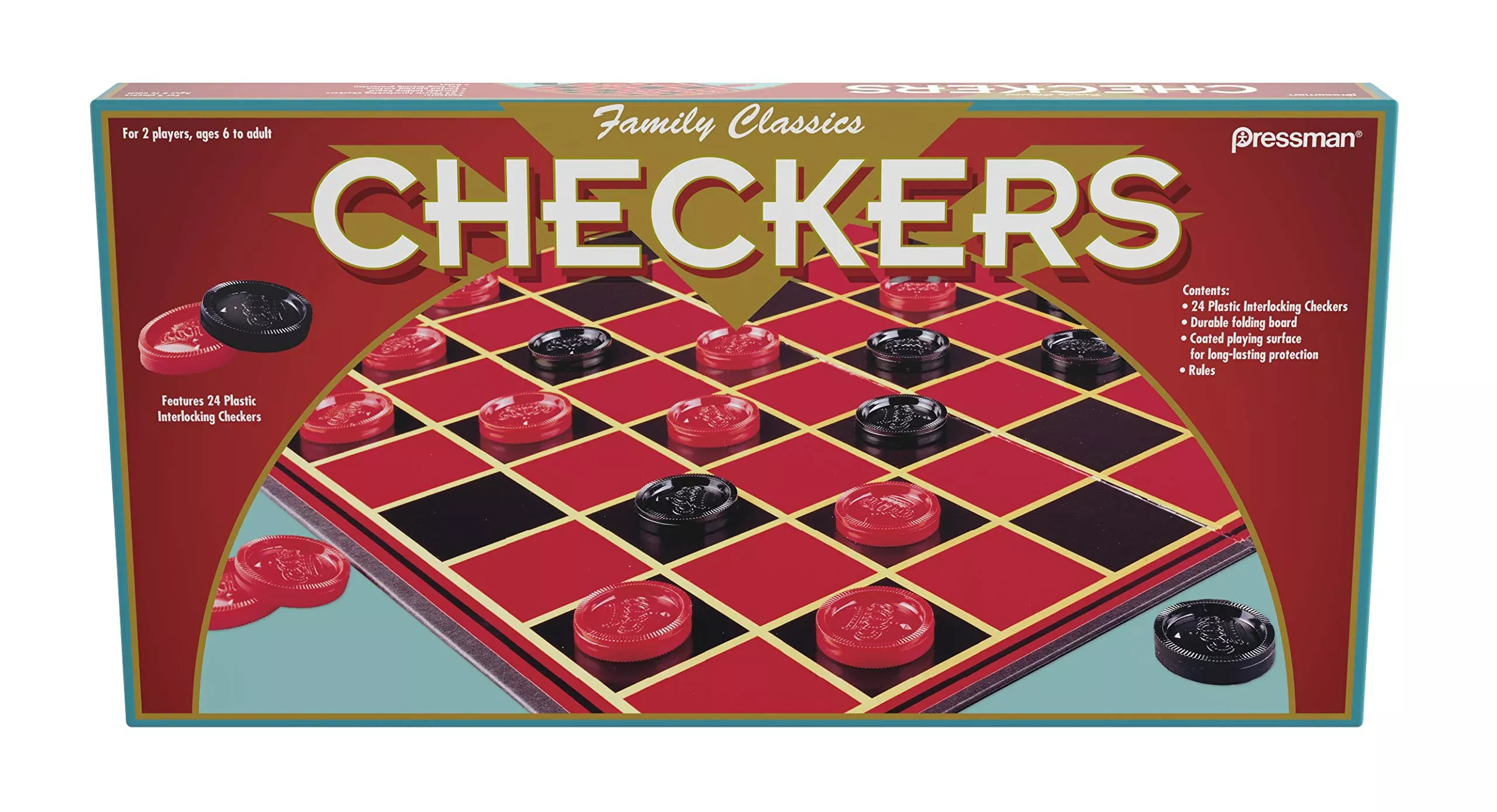 Pressman Checkers Game Set for 2 Players, One Size, Family Classics