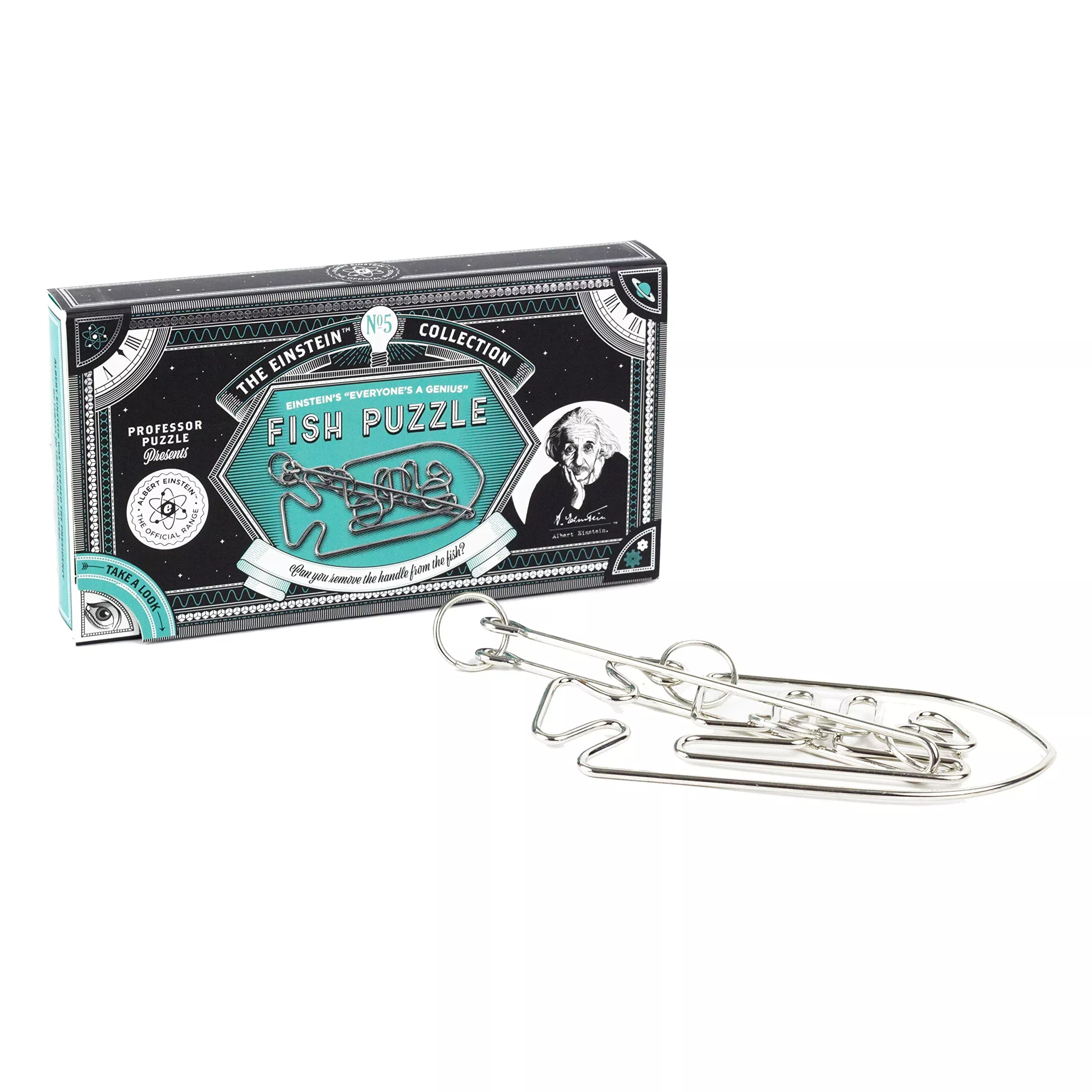 Professor Puzzle The Einstein Collection Einstein’S Fish/Metal Entanglement Puzzle/Interlocking Brain Teaser 3D Brain Teaser Puzzle