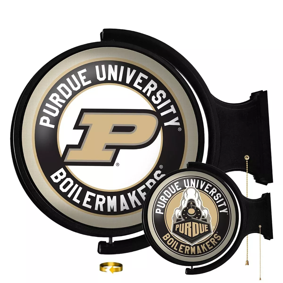Purdue Boilermakers: Original Round Double-Sided Rotating Lighted Wall Sign