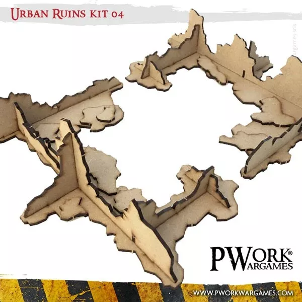 PWork - Urban Ruins 04 - MDF Terrain Scenery
