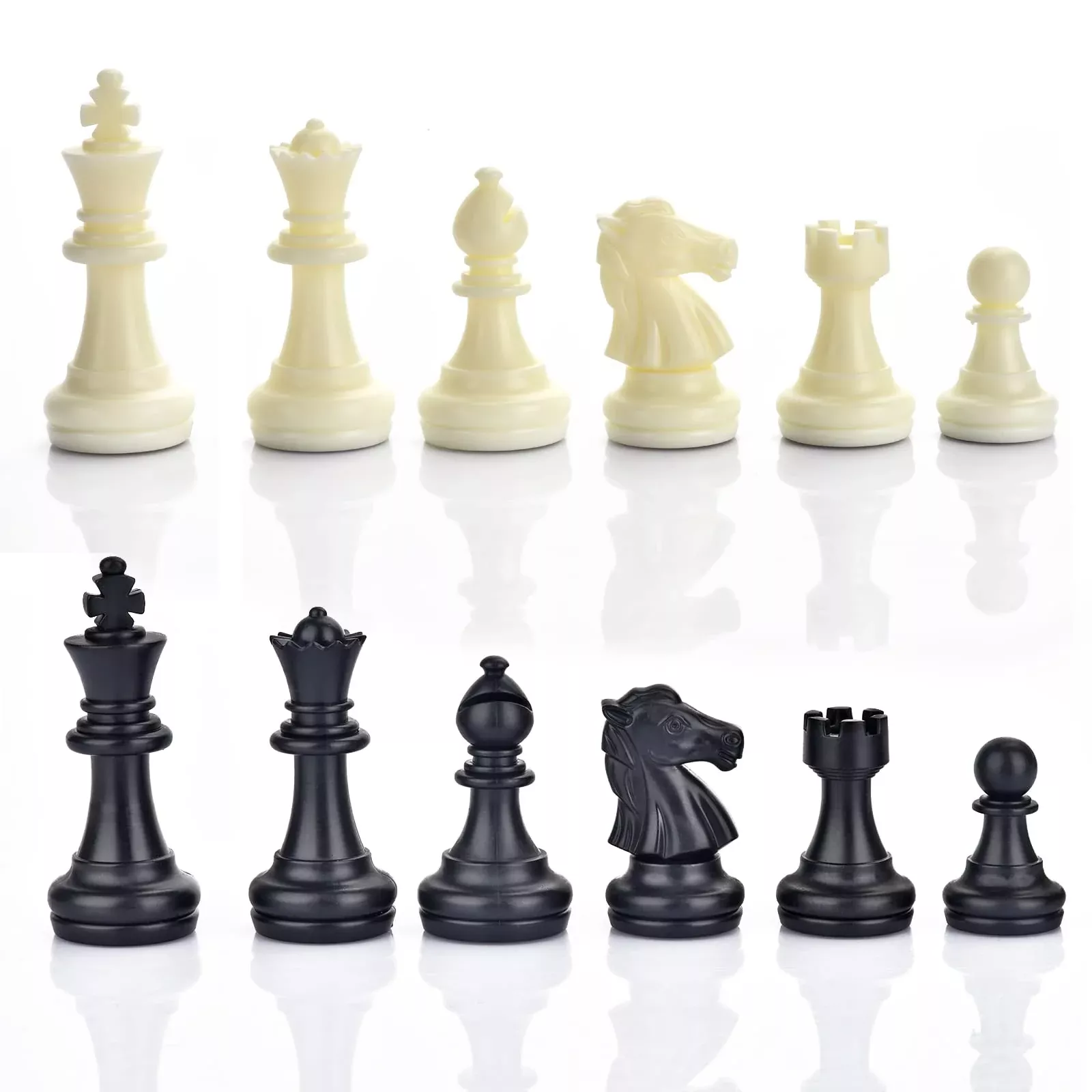 Quadpro Chess Pieces Only, Magnetic Plastic Chessman Set For Replacement Of Missing Pieces, Include Storage Bag (1.96” King - Small)