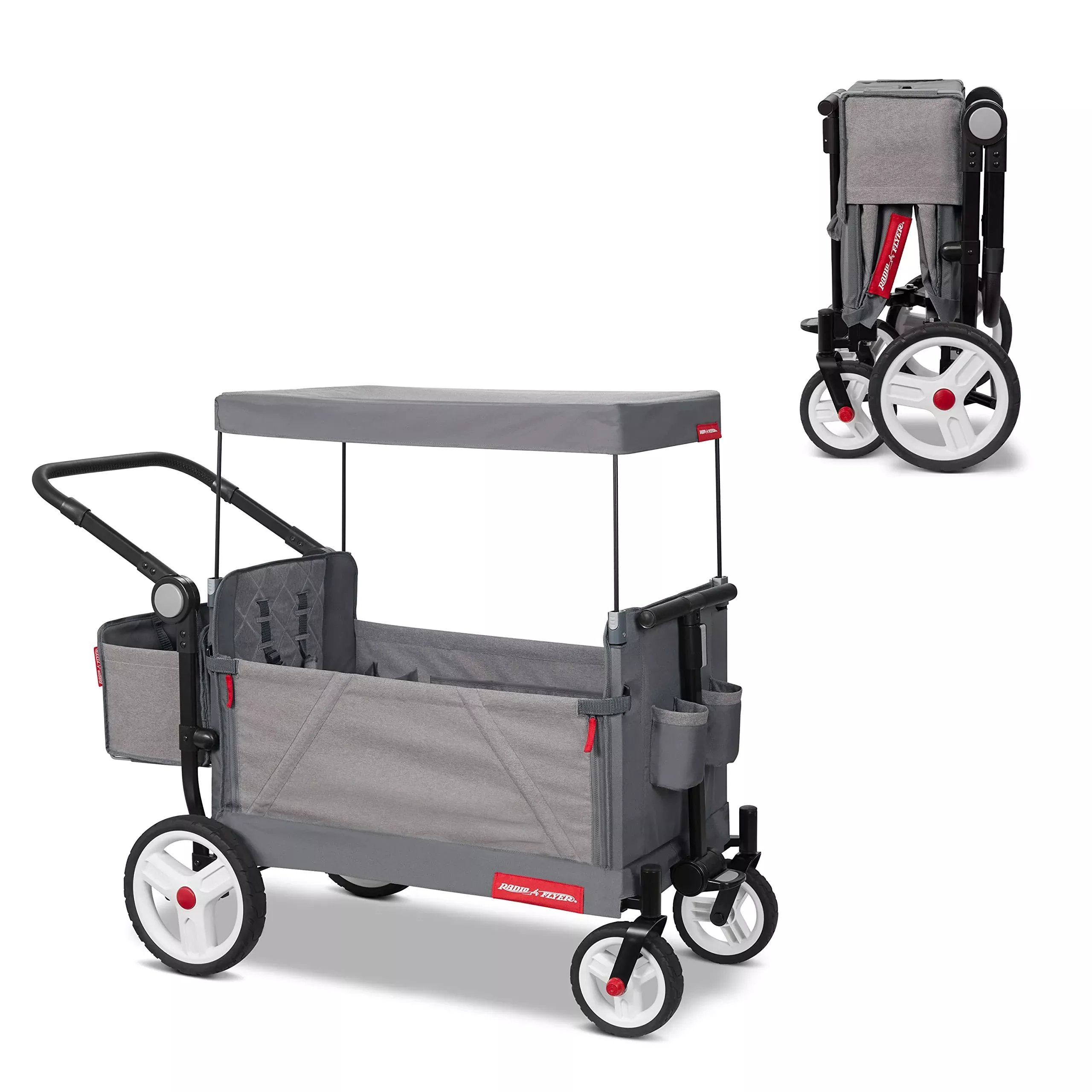 Radio Flyer Odyssey Stroll 'N Wagon - Light Grey, 120 lbs Capacity