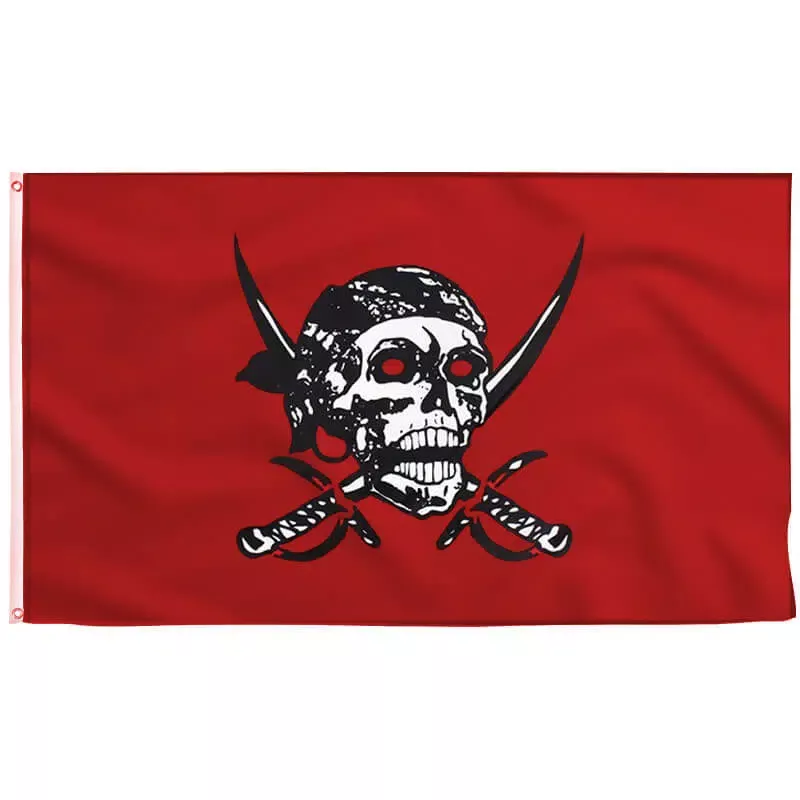 Red Pirate Flag No Quarter - Jolly Roger | Sons Of Pirate