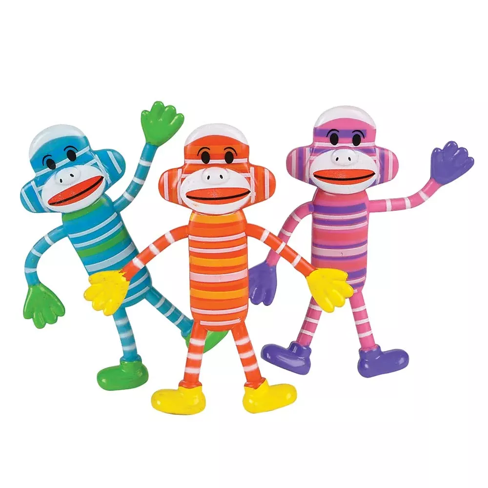 Rhode Island Novelty Bendable Sock Monkey 12-Pack Original Color