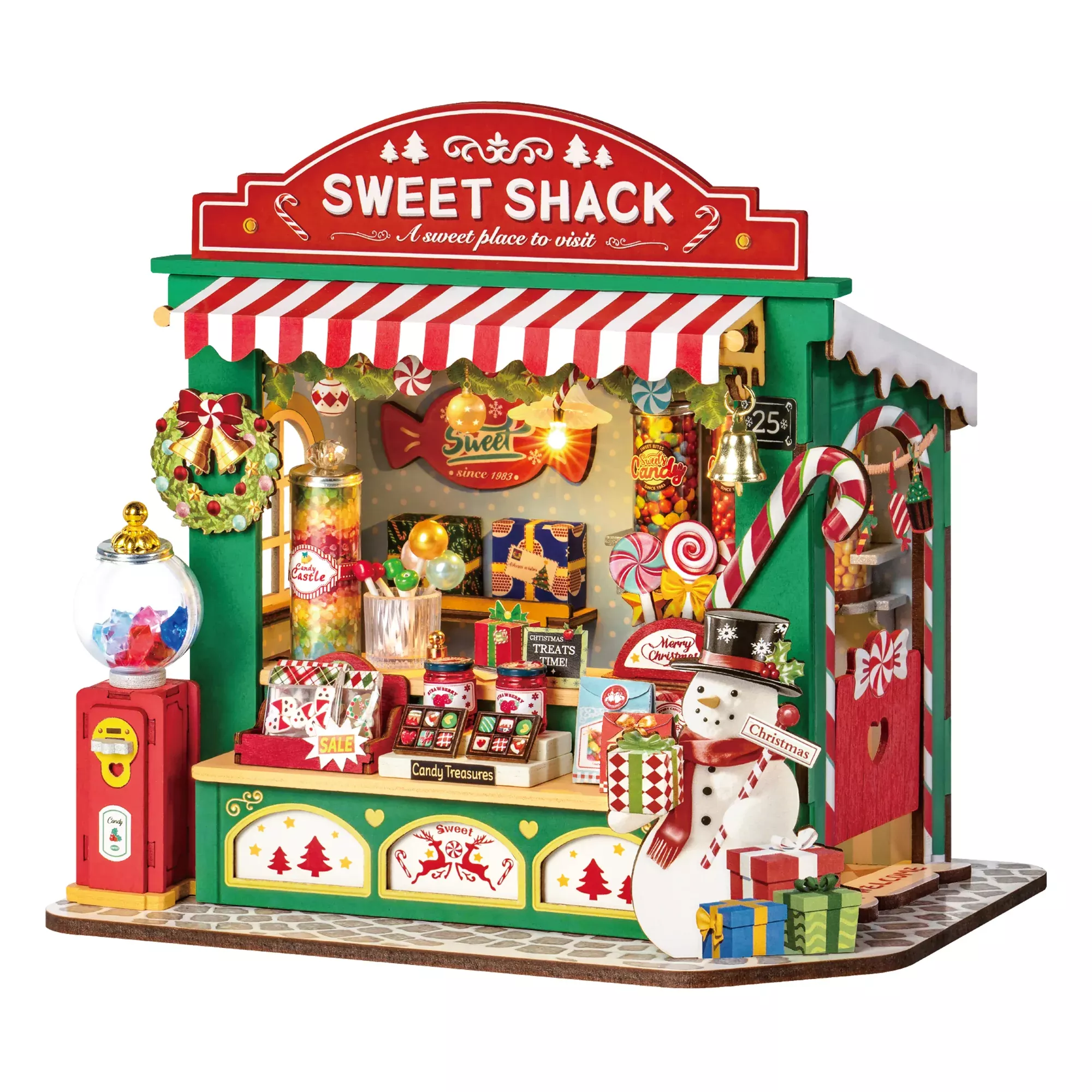 Robotime DS043 Christmas Candy Stand DIY Wooden 3D Puzzle
