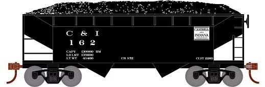 Roundhouse 1282 HO Scale 34' Offset Open Hopper Cambria & Indiana C&I 162