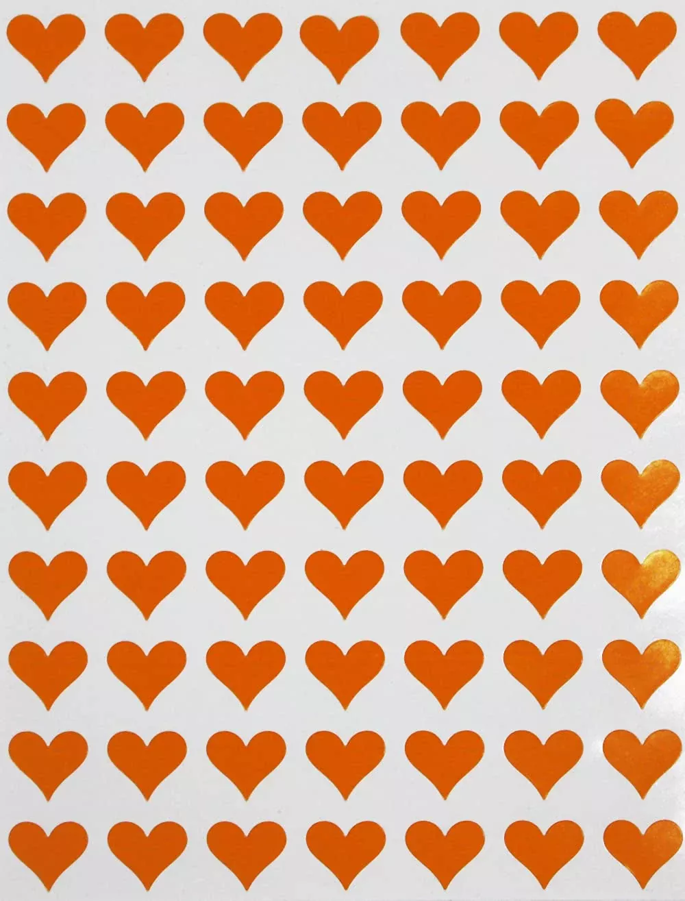 Royal Green Heart Stickers for Crafts, 7560 Count, Orange
