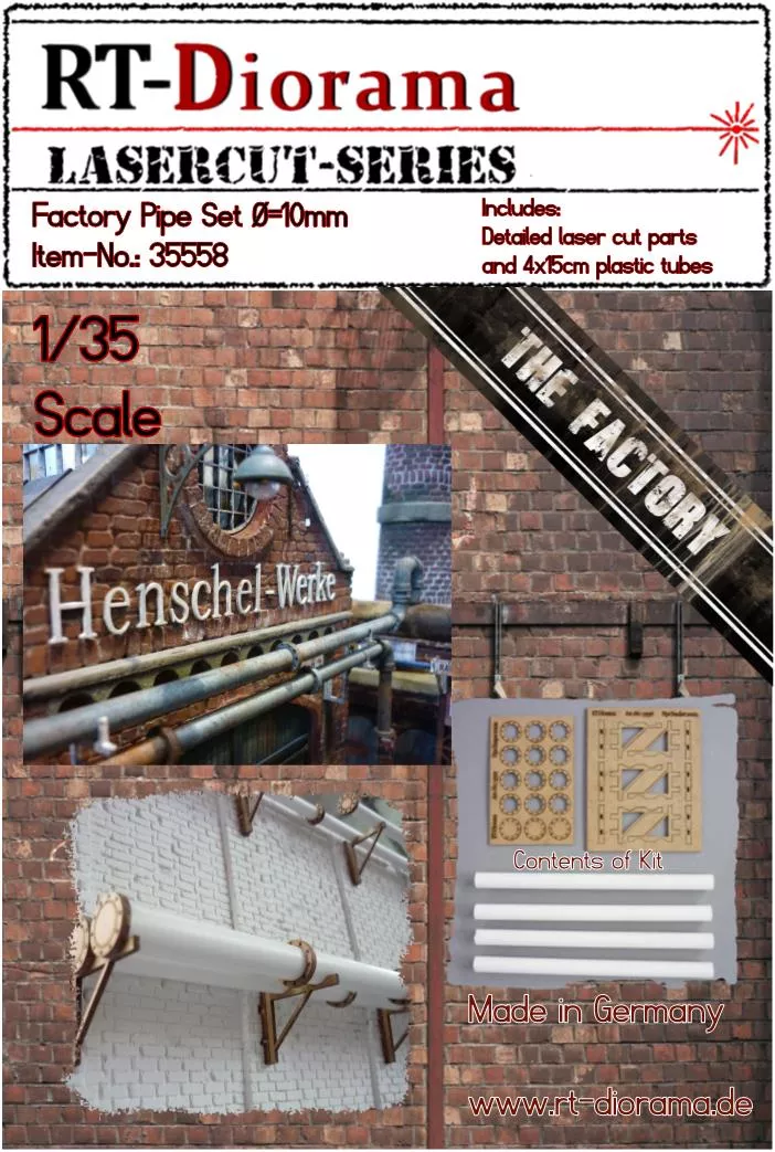 RT DIORAMA 35558 1/35 Factory Pipe Set (10mm)