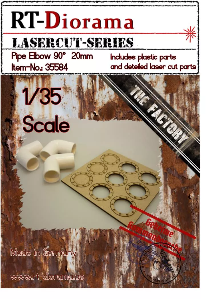 RT DIORAMA 35584 1/35Pipe elbow 90° 20mm