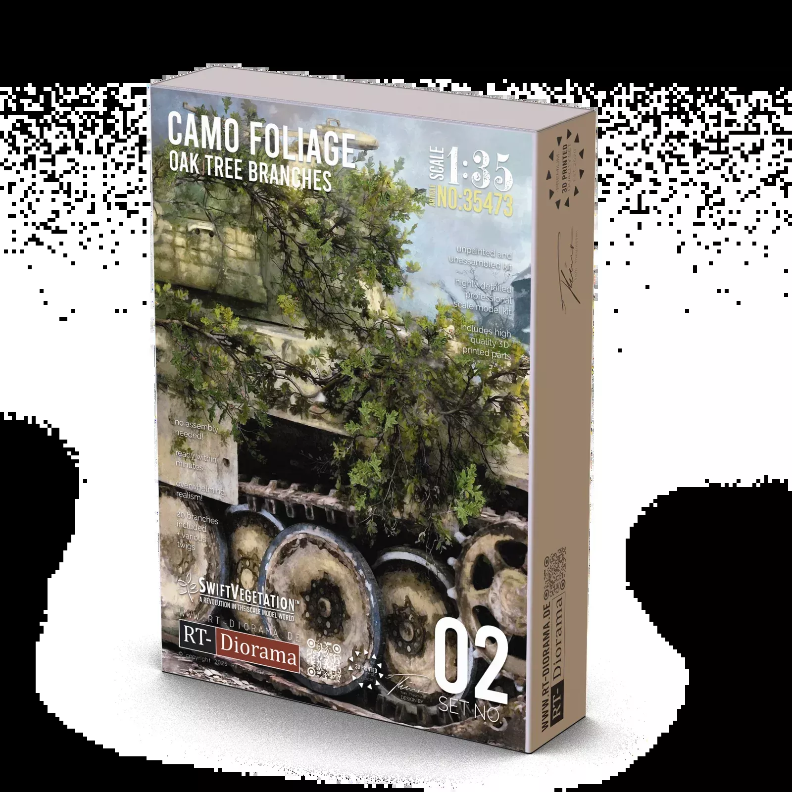 RT DIORAMA AHHQ 35473 1/35 Oak Tree Branches [Camo Foliage]