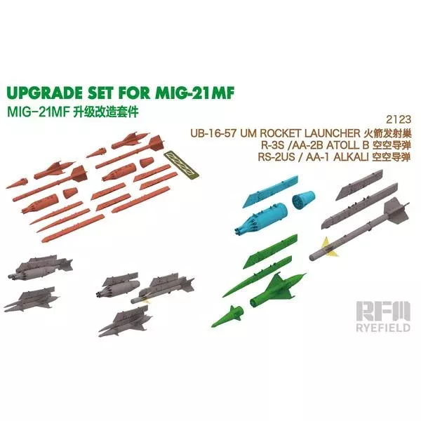 Rye Field Model 2123 1/48 MiG-21MF Fishbed Weapons Upgrade Set (RFM kit)
