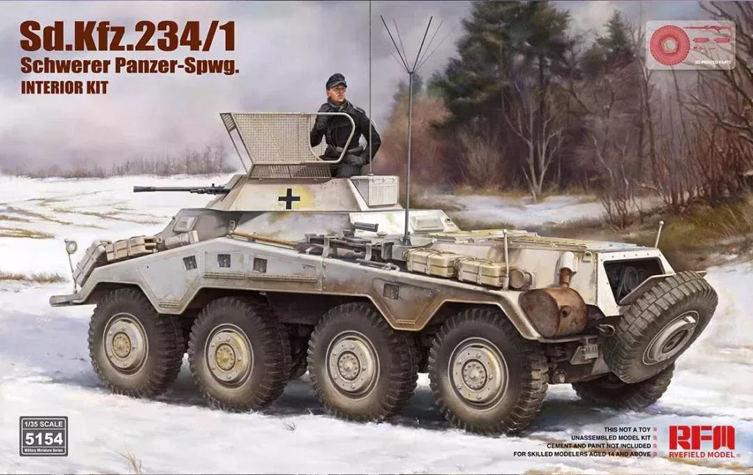 Rye Field Model 5154 1/35 Sd.Kfz.234/1 Schwerer Panzer-Spwg. (INTERIOR KIT)