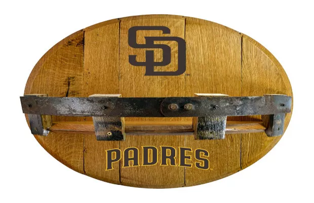San Diego Padres Oak Bar Shelf For Sale – Game Room Gorilla