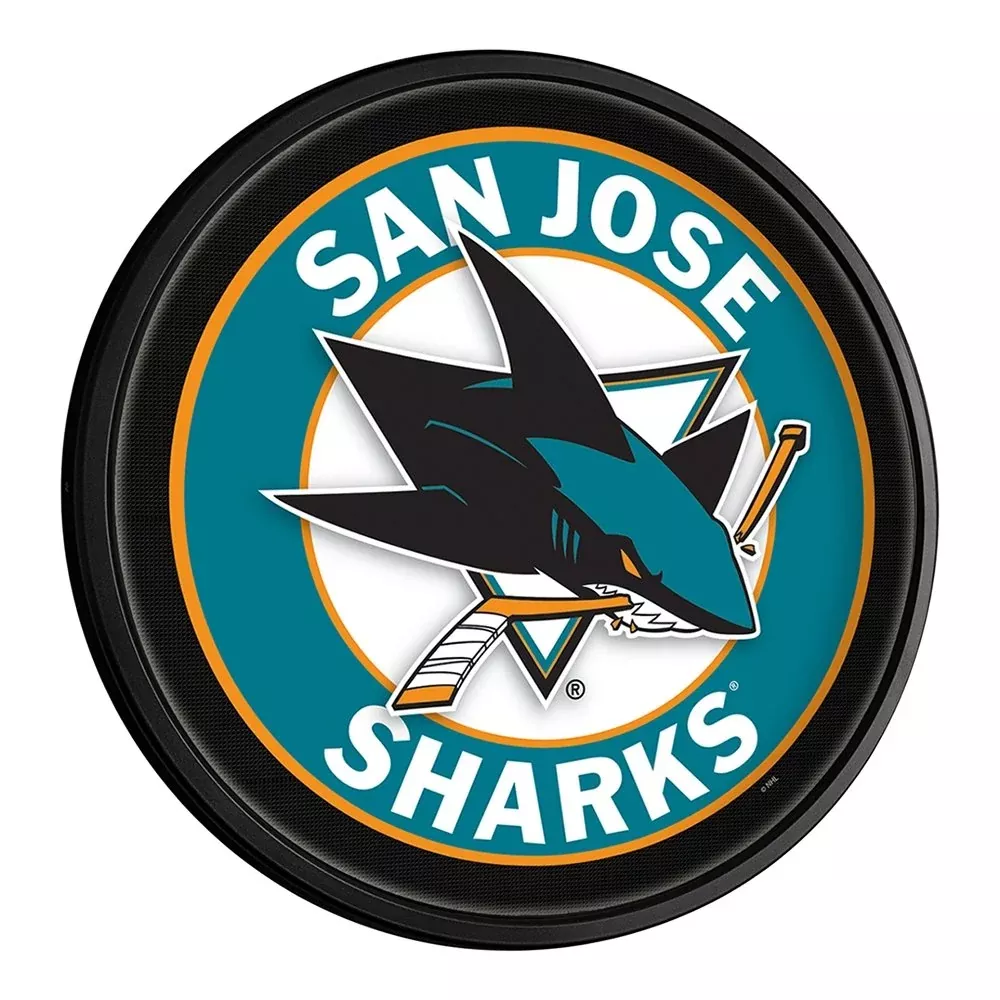 San Jose Sharks: Round Slimline Lighted Wall Sign