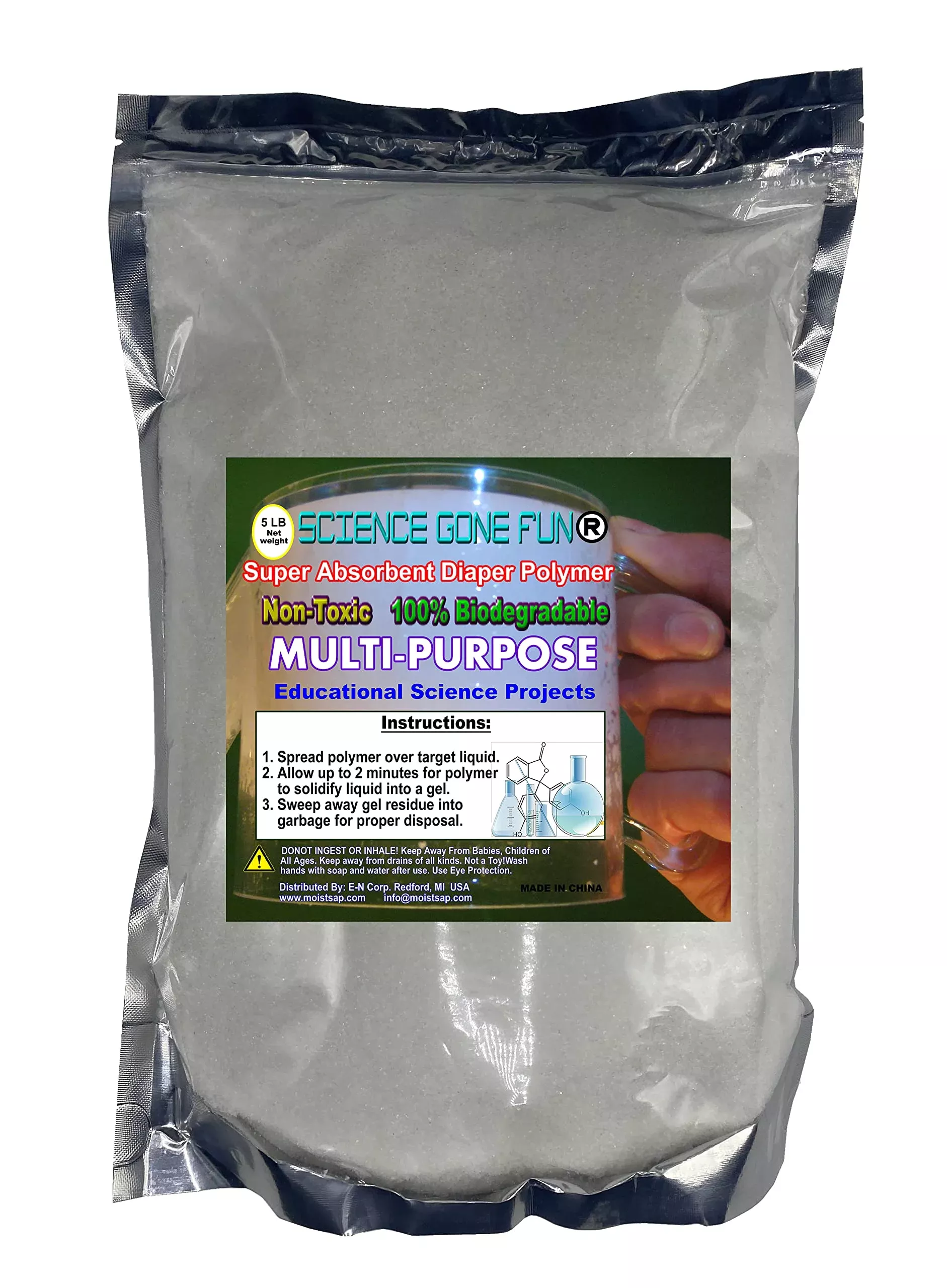 Science Gone Fun Diaper Polymer Superabsorbent Sodium Polyacrylate White