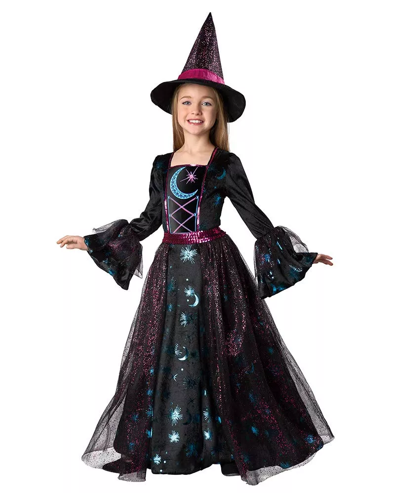 Seasons Girls' Costume Dress with Hat, Size M(8-10), Black, Polyester