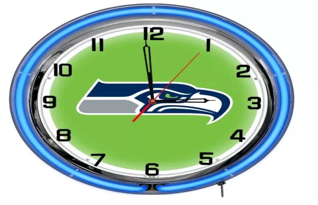 Seattle Seahawks 18in Neon Clock For Sale – Game Room Gorilla